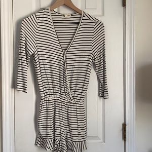 Cream and black romper